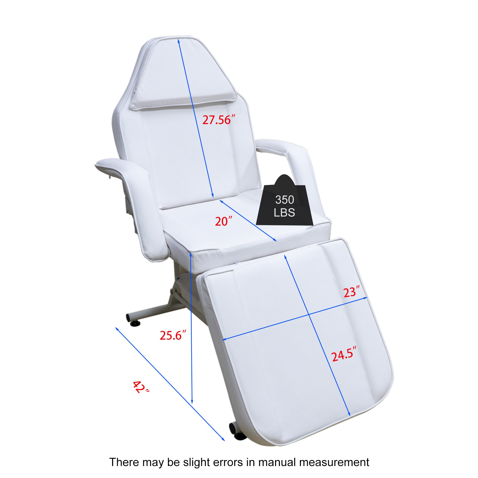 Facial Beds for Esthetician Adjustable 3-Section Lash, 72 Inches Facial Spa Chair, White