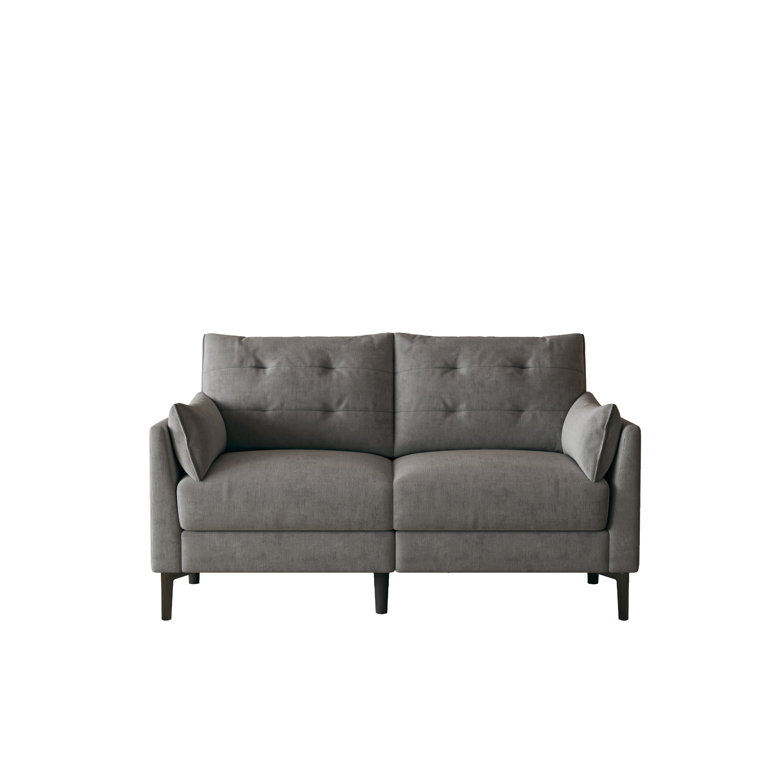 57.5" Dark Gray Cotton Linen Loveseat- Perfect Sofa Design with Soft Upholstery for Living Room