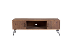 Industrial style Reclaimed wood Media TV Stand with Storage Cabinet for Living Media Room