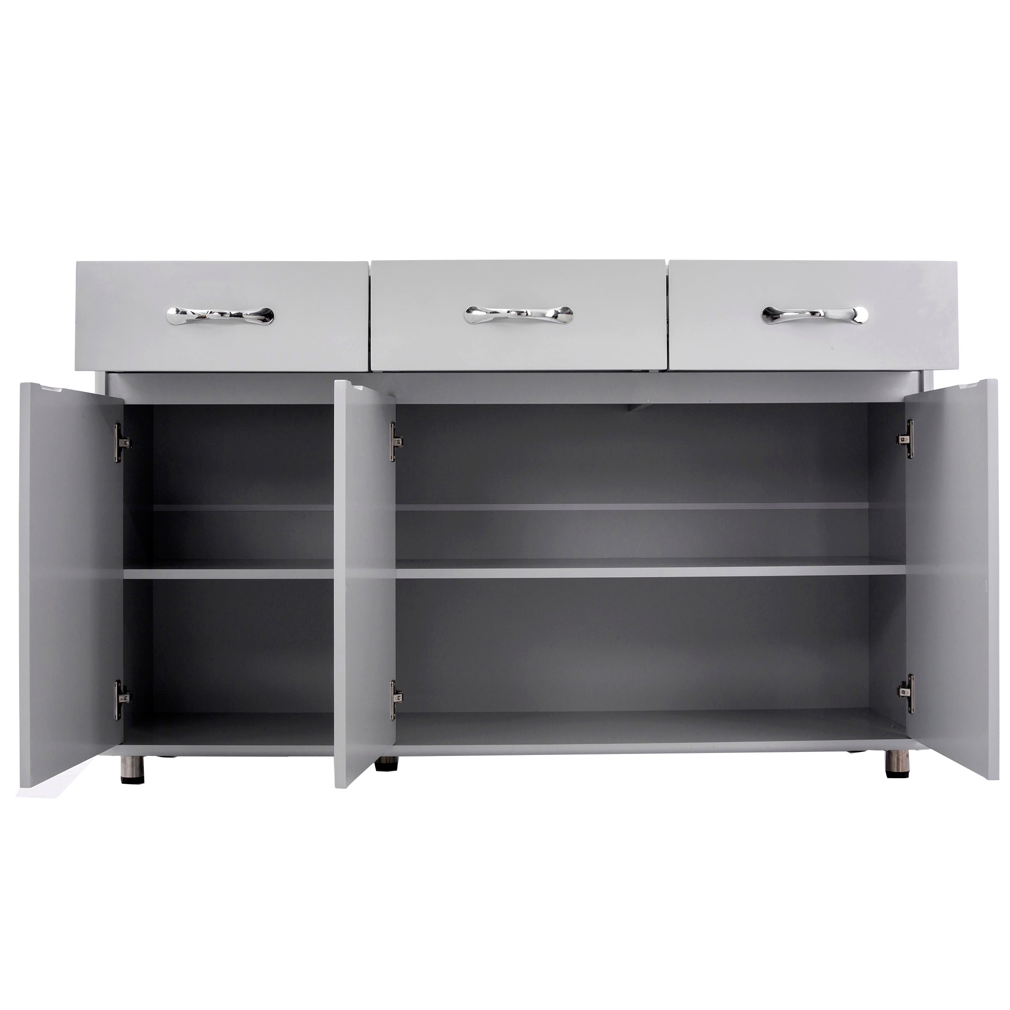 52.6" Gray Cabinet with Doors & Drawers for Storage - Minimalistic Design for All Your Room