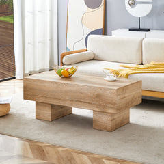 43.3" Rectangular Natural MDF Coffee Table - Practical for Living Rooms