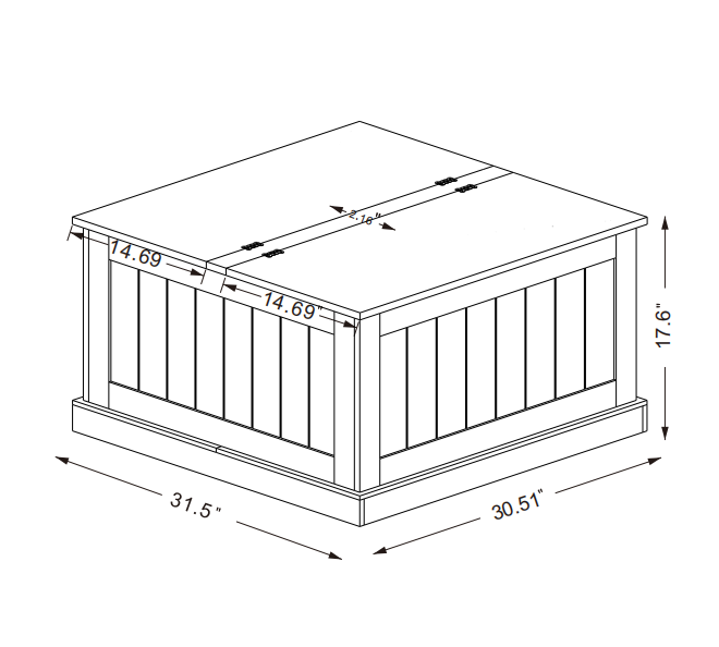 31.5" Farmhouse Coffee Table, Square Wood Center Table with Hinged Lift Top, Rustic Cocktail Table with Large Hidden Storage Compartmen for Living Room-White