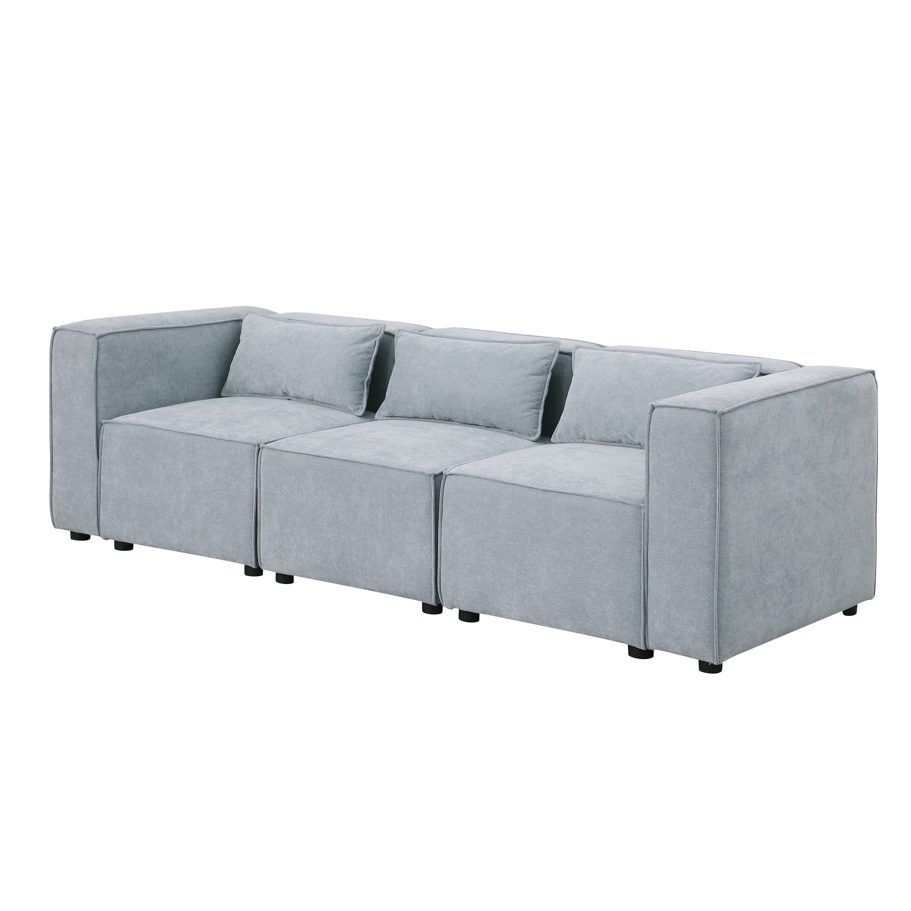 modular sofa Grayish blue  chenille fabric,  simple and grand, the seat and back is very soft. this is also a KNOCK DOWN sofa