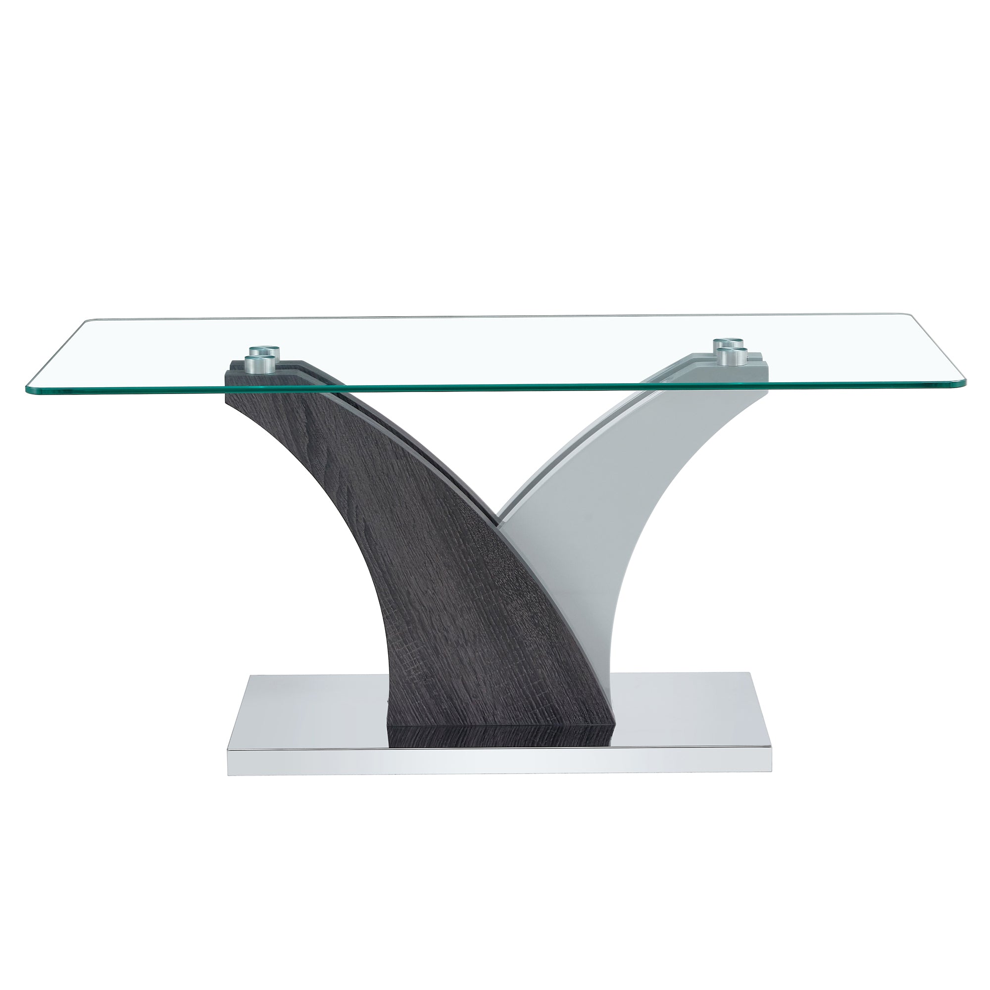 Modern Rectangular Coffee Table with Tempered Glass Top - Perfect for Home and Office Decor