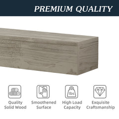 60" Rustic Wood Floating Fireplace Mantel Shelf – Wall-Mounted Home Decor