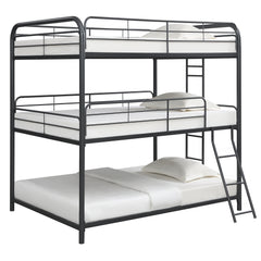 Furniture   Triple Bunk Bed, FULL/FULL/FULL, black