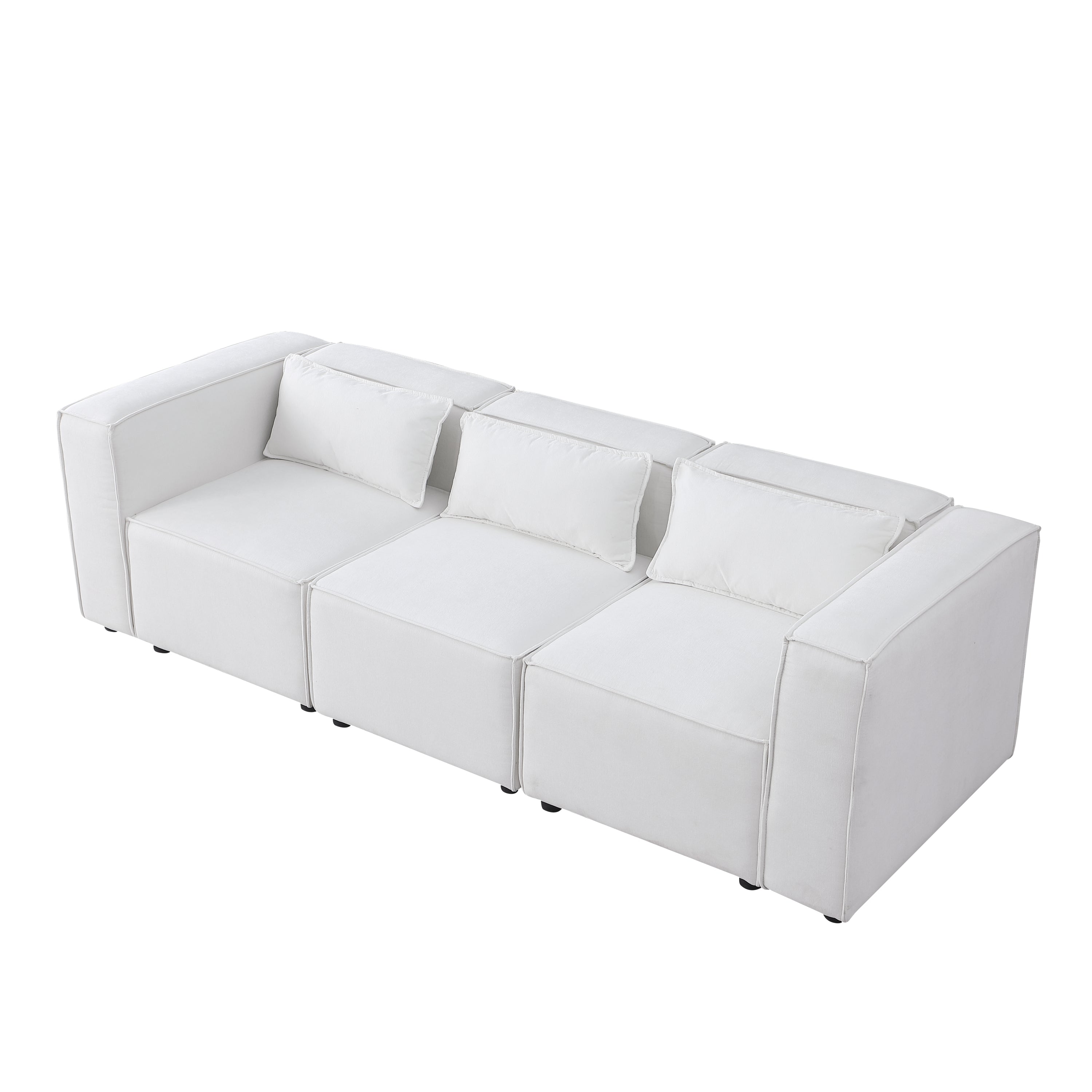 modular sofa   BEIGE  chenille fabric,  simple and grand, the seat and back is very soft. this is also a KNOCK DOWN sofa