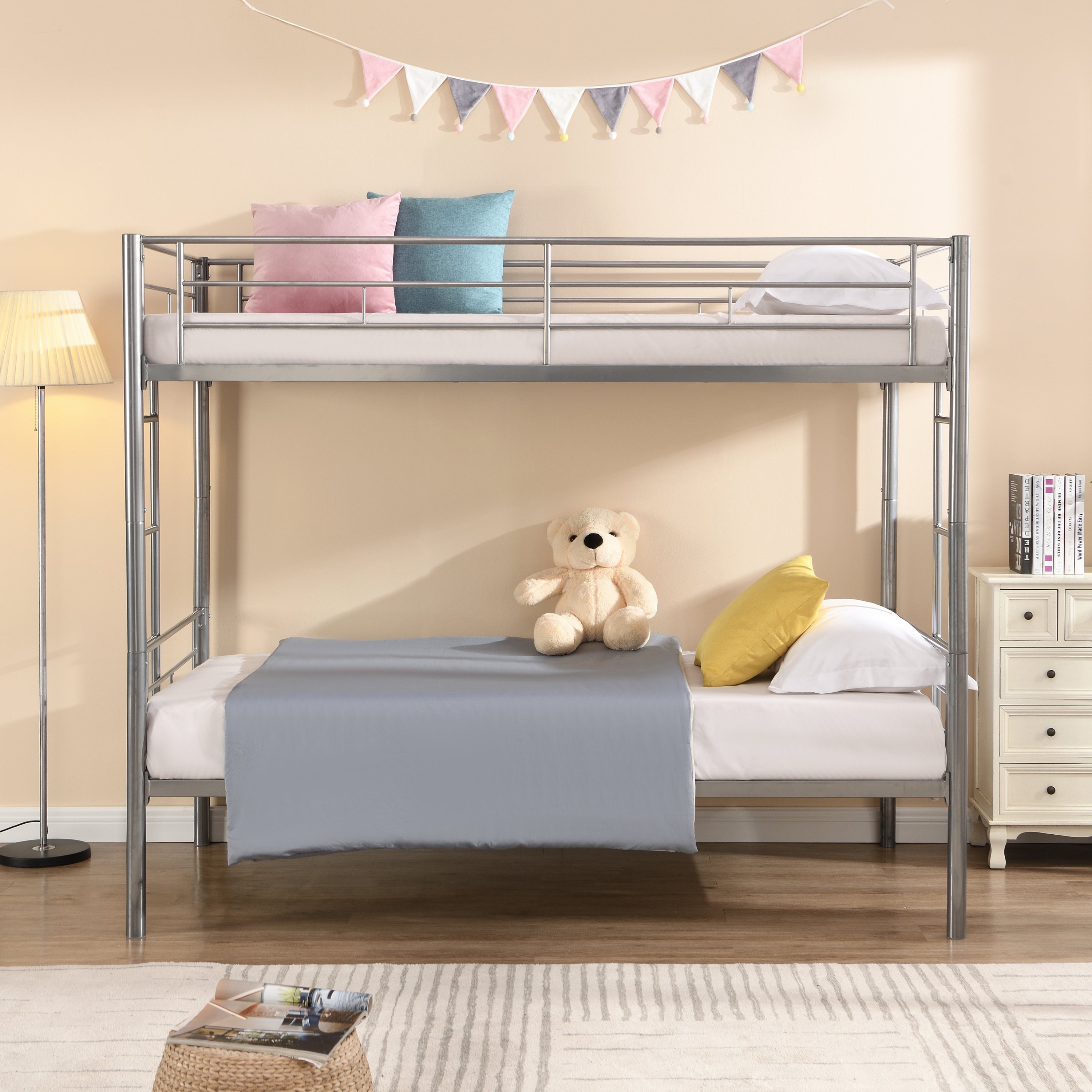 METAL BUNK BED SILVER