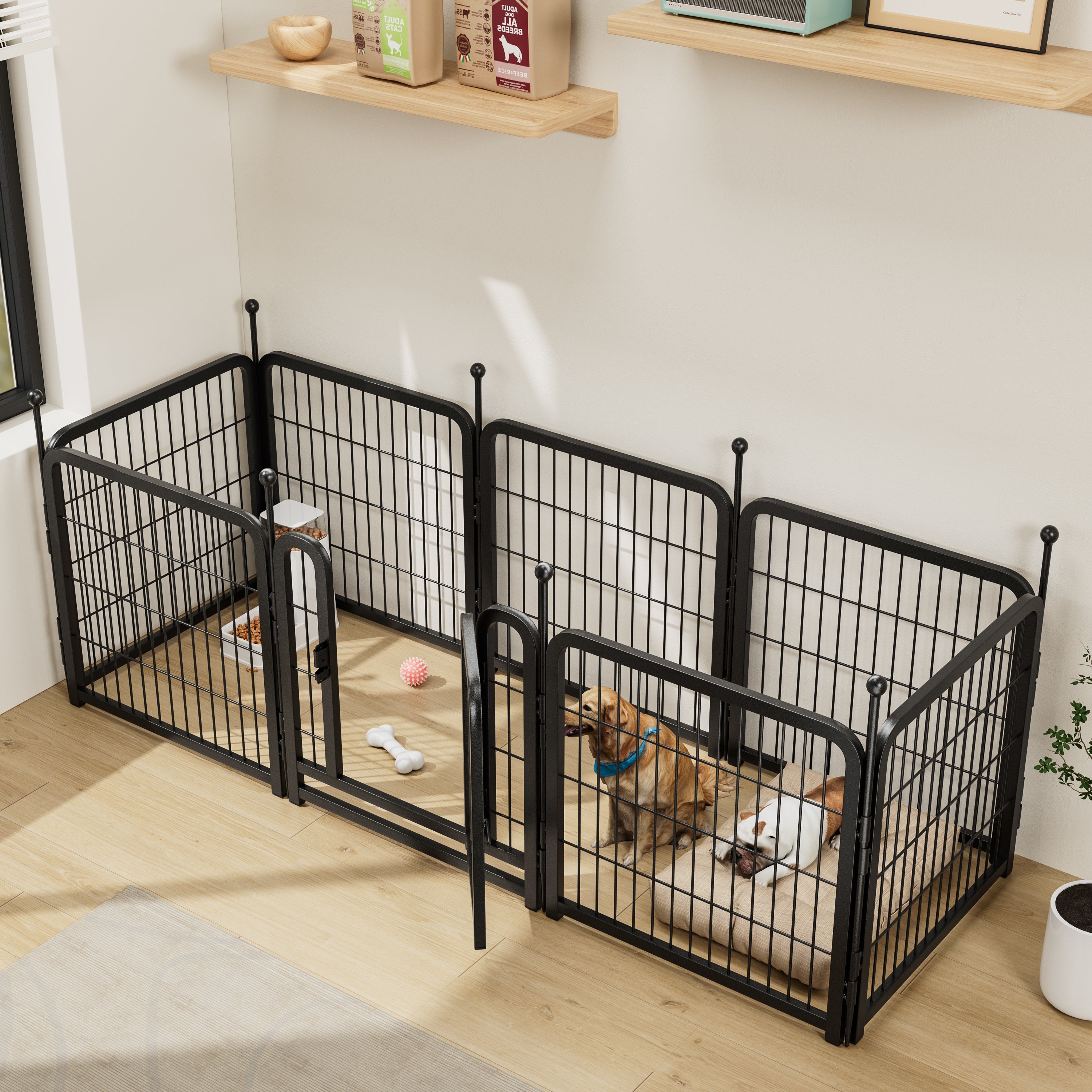 Heavy-Duty 24" Dog Playpen, Foldable 8-Panel Pet Exercise Fence for Indoor & Outdoor patio furniture