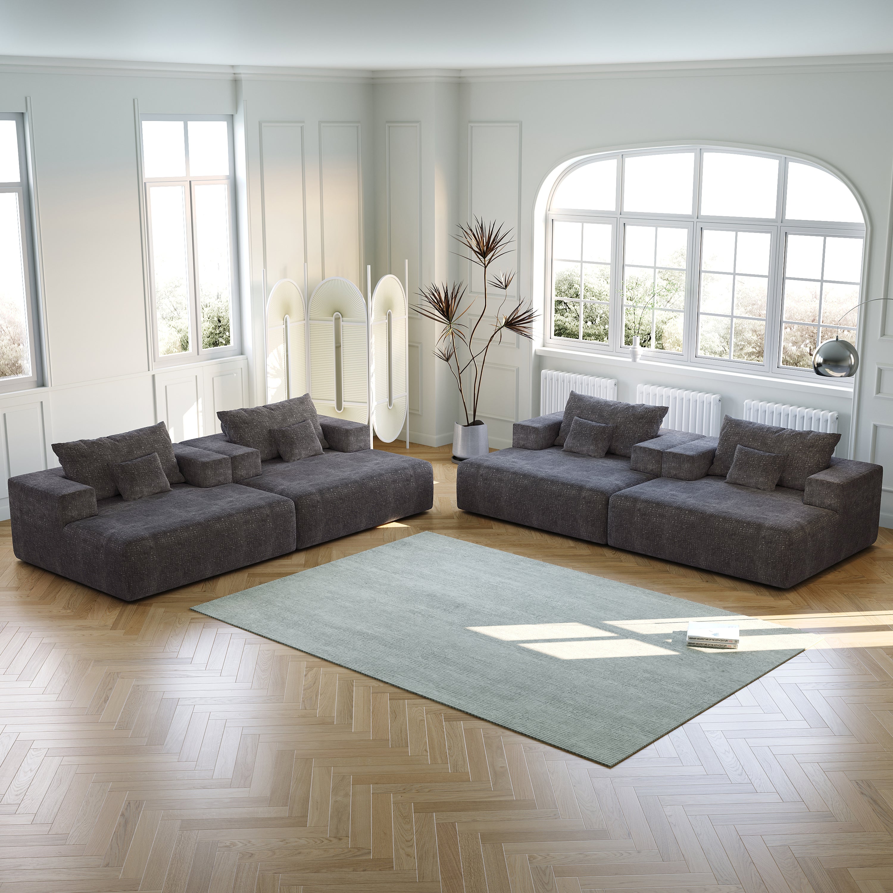 55-inch Chenille Sponge Sofa Lounge Chair,No Assembly Required,Fluffy Modern Sleeper Chair for Indoor Living Room Bedroom