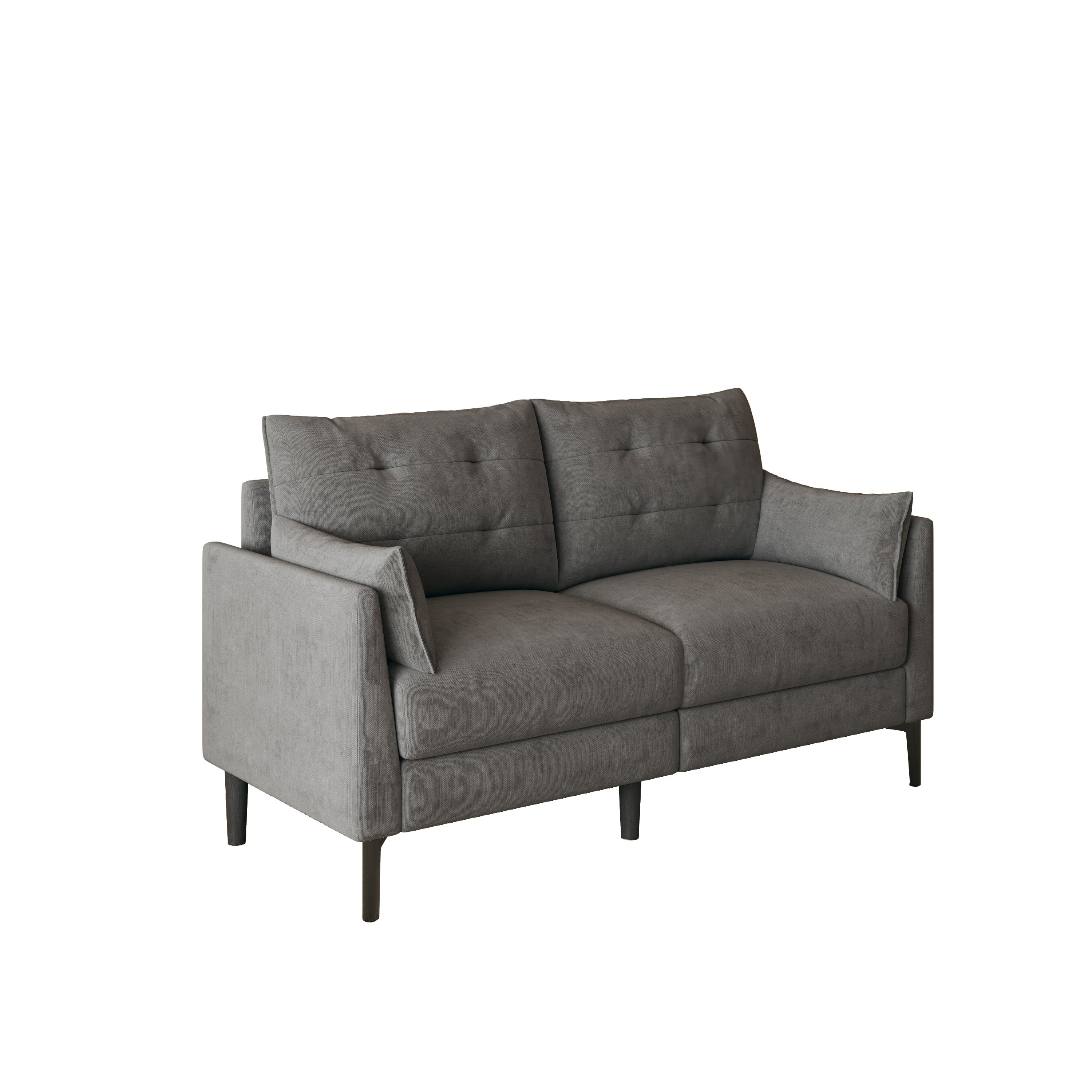 57.5" Dark Gray Cotton Linen Loveseat- Perfect Sofa Design with Soft Upholstery for Living Room