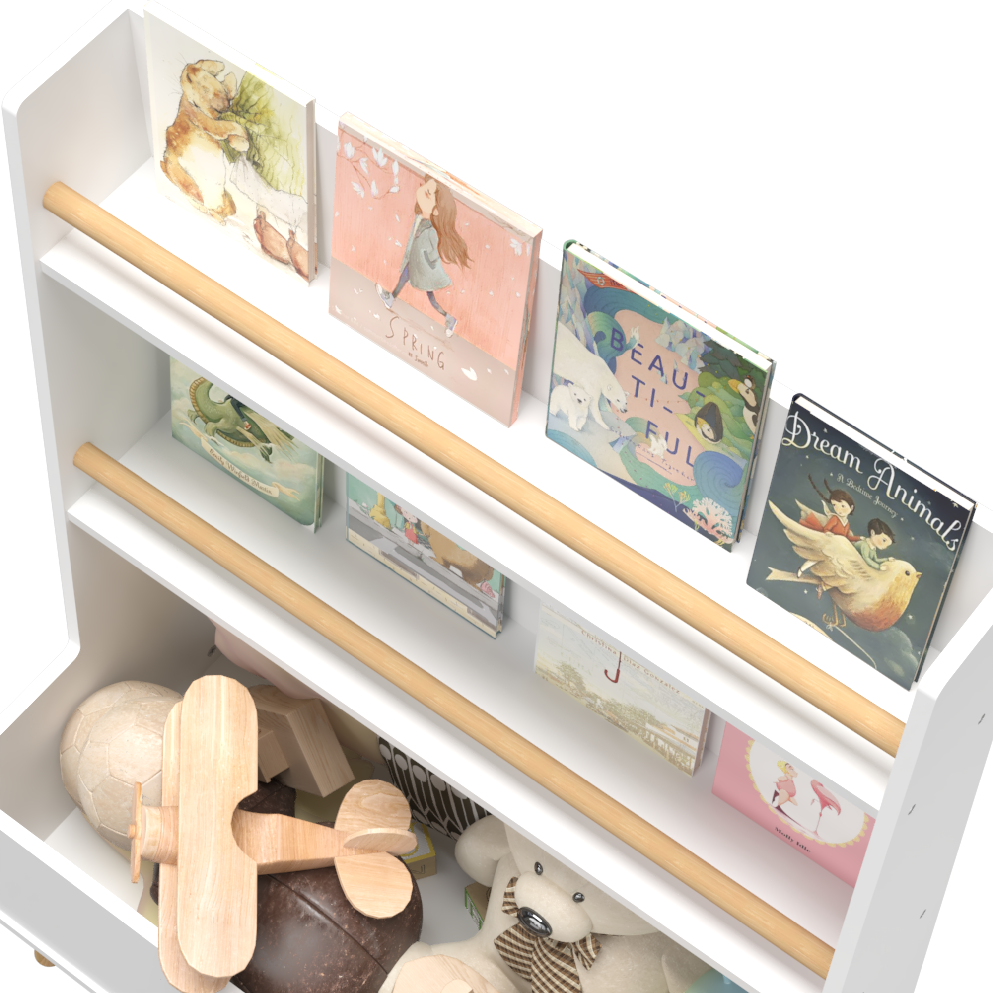 Kids Bookshelf, Book and Magazine  Rack, Book Organizer, toy Storage Cabinet Organizer, White