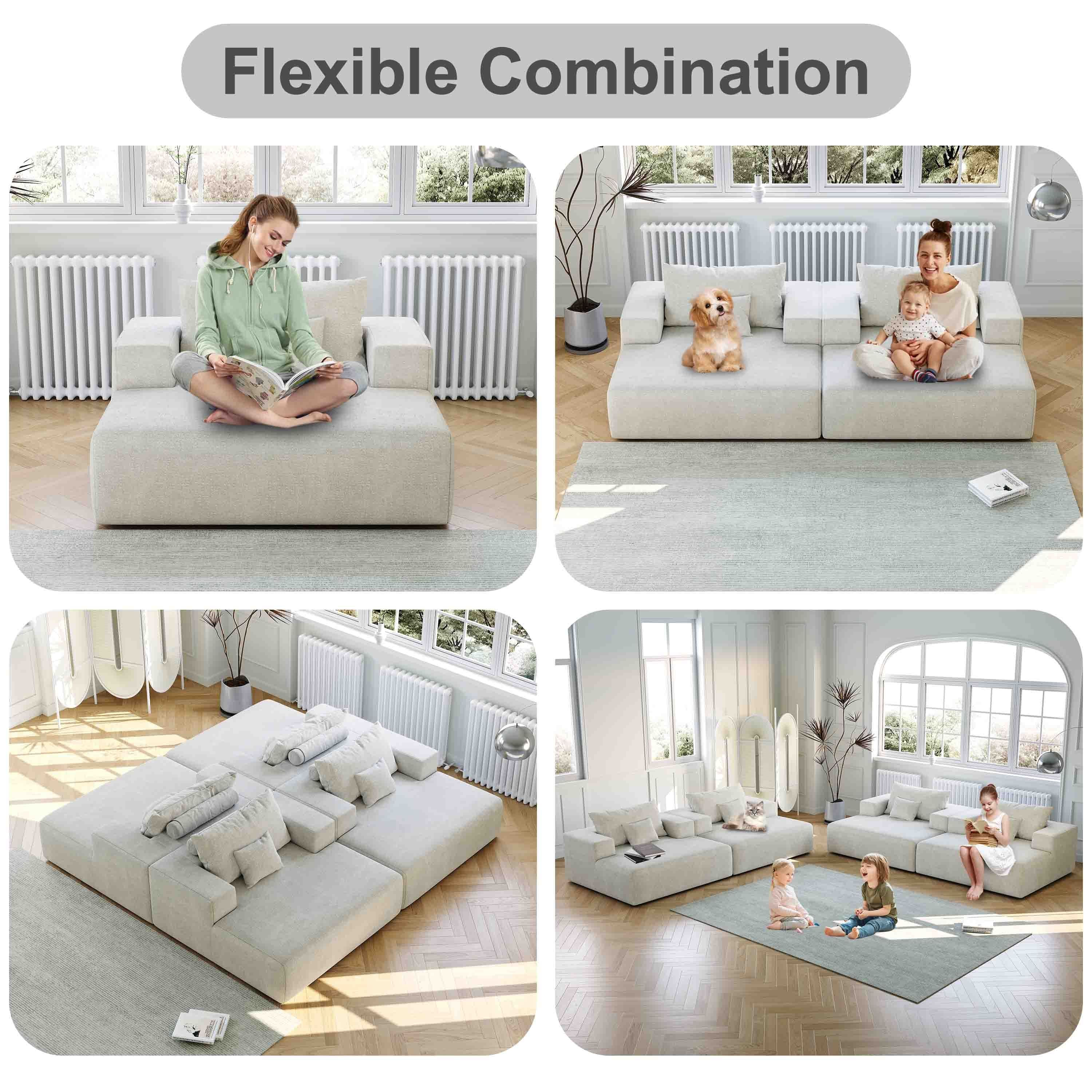 55-inch Chenille Sponge Sofa Lounge Chair,No Assembly Required,Fluffy Modern Sleeper Chair for Indoor Living Room Bedroom