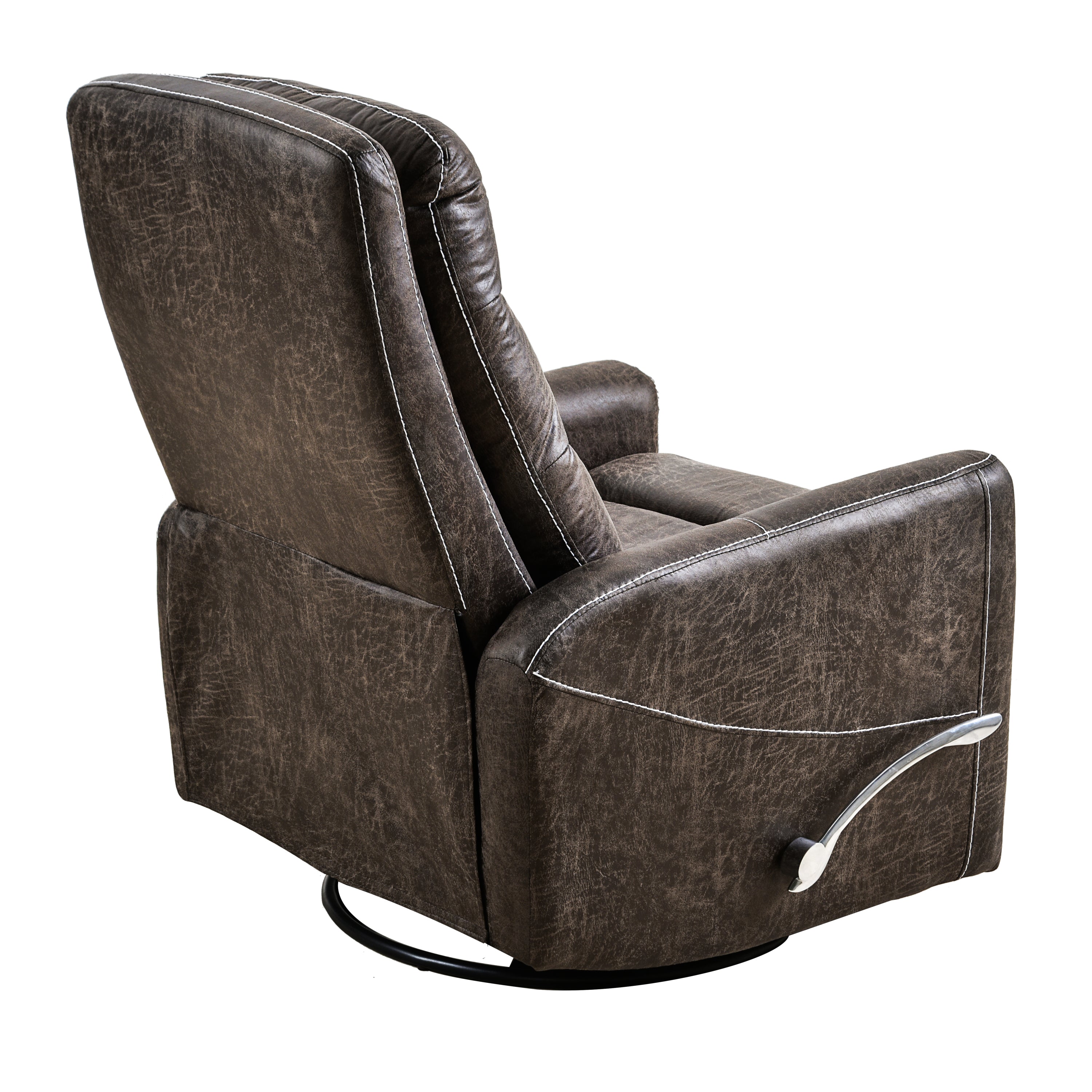 Swivel Rocker Recliner Chair, Manual Glider for Nursery – Brown