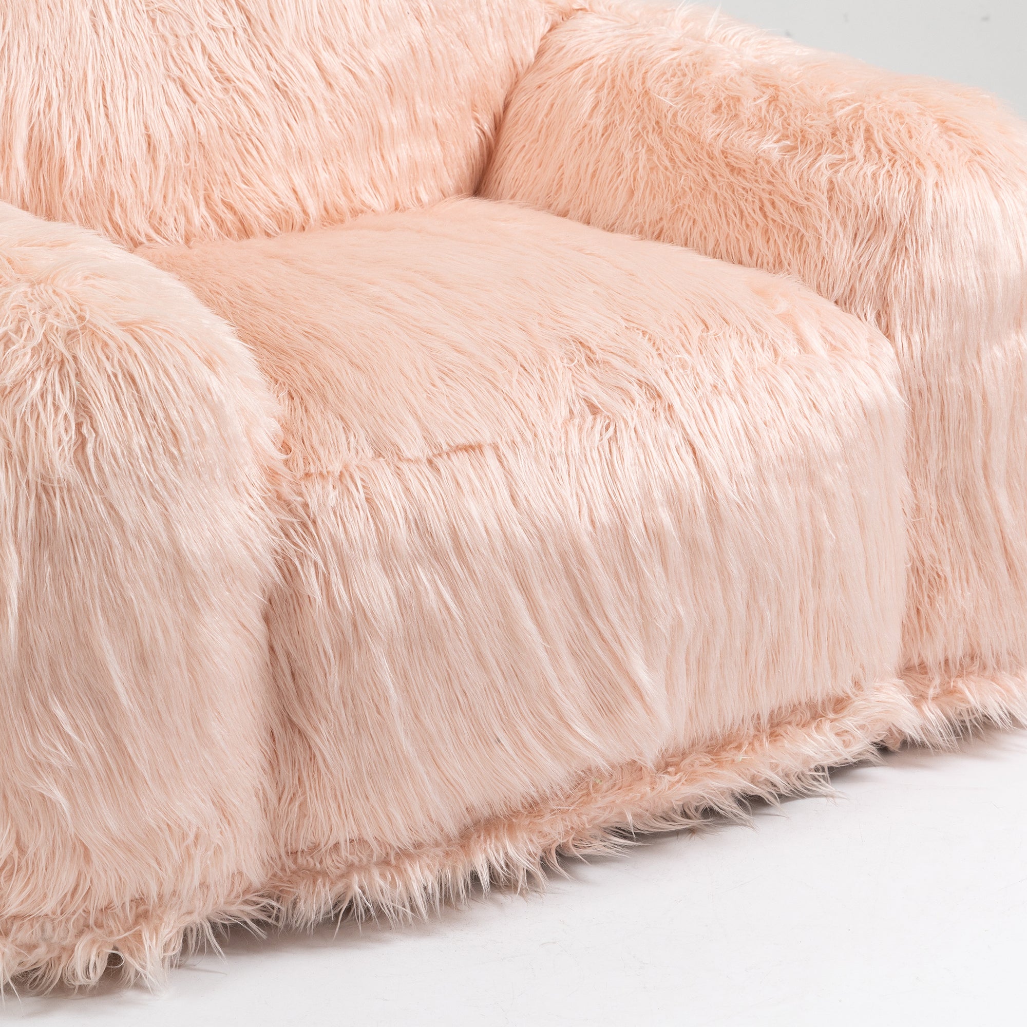 Bean bag chair lazy long hair sofa bean bag chair adult, teen high density foam filled modern focus chair comfortable living room, bedroom chair