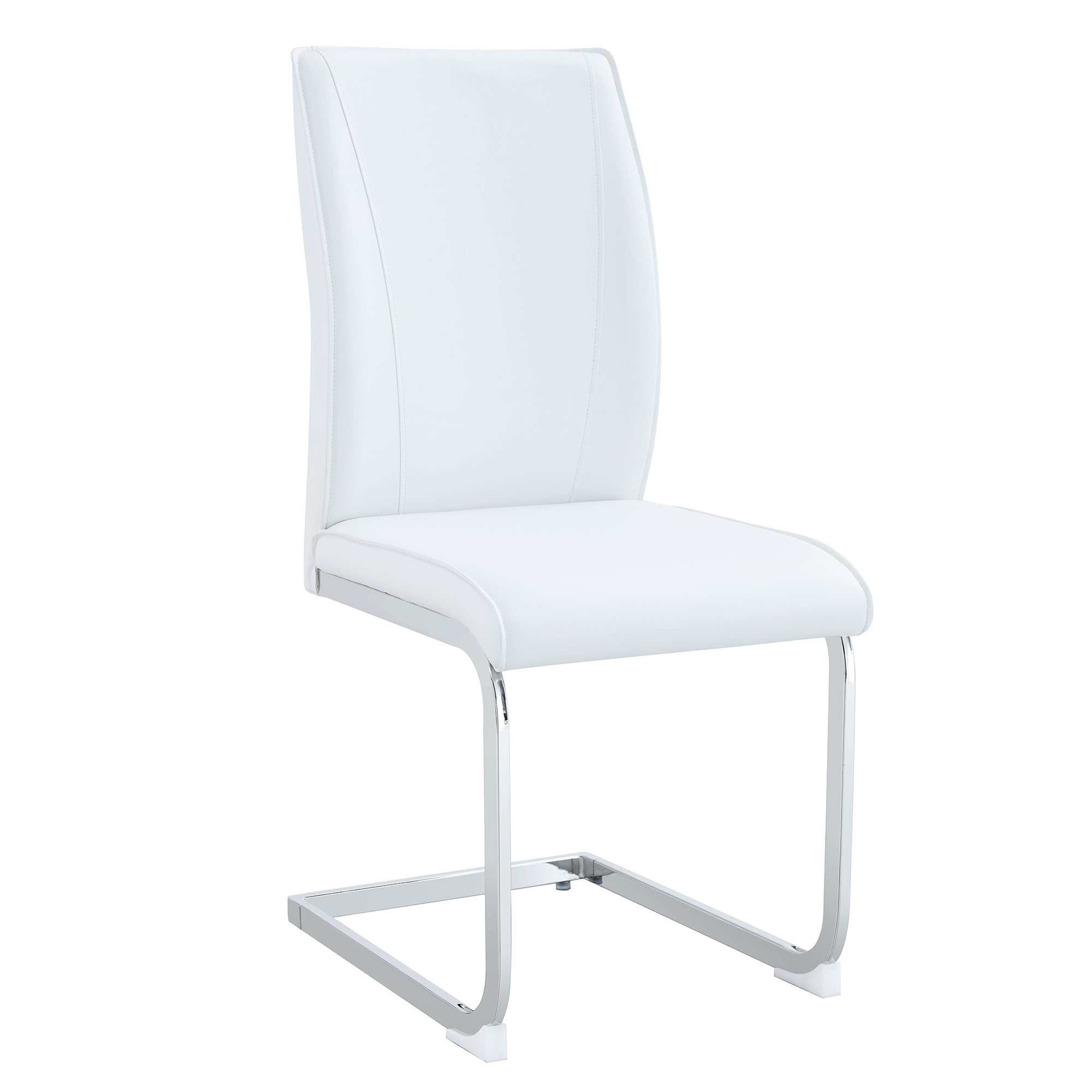 White PU Arch Dining Chair - Set of 4 with High Resilience