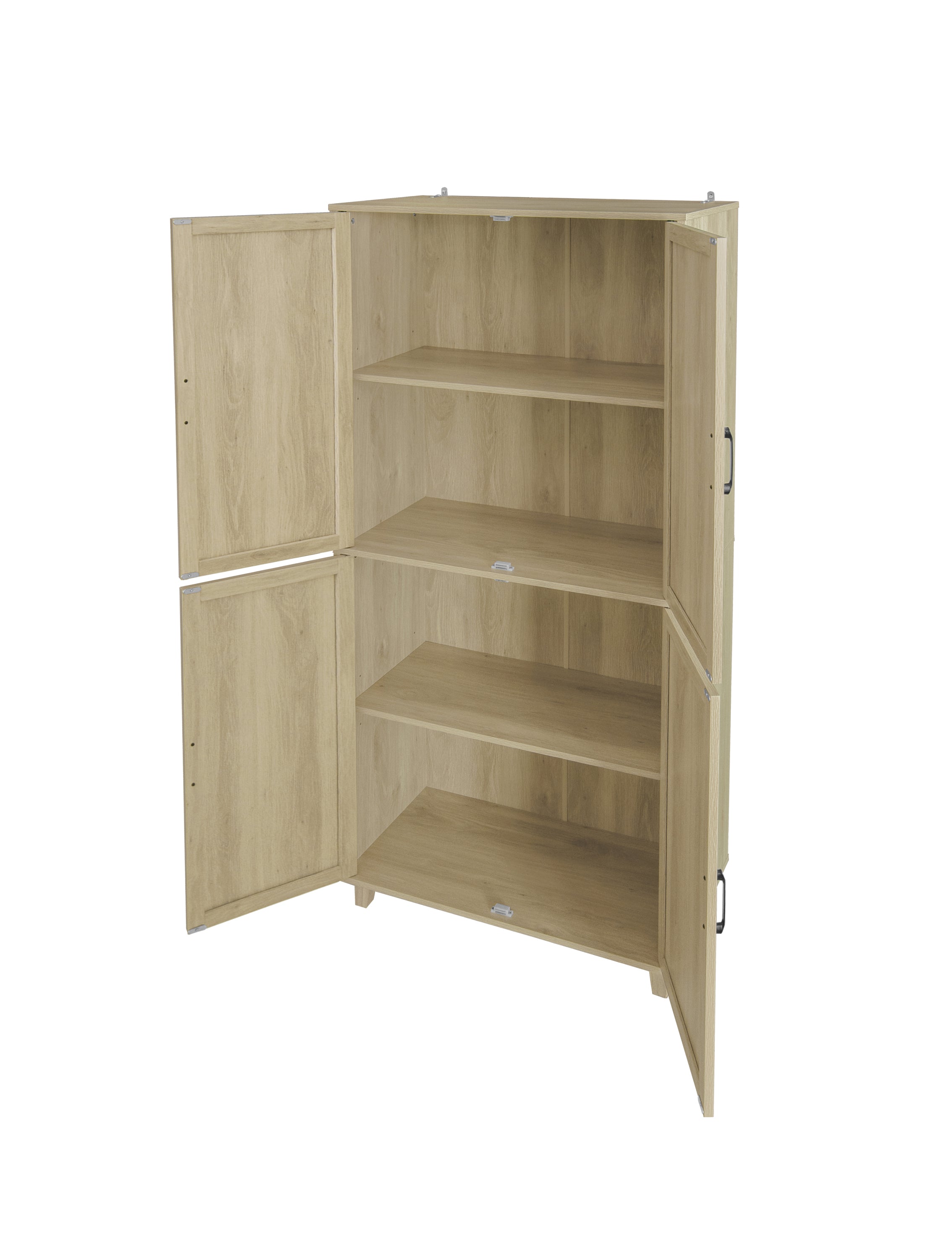 4 Door Cabinet, with 4 Adjustable Inner Shelves, Storage Cabinet