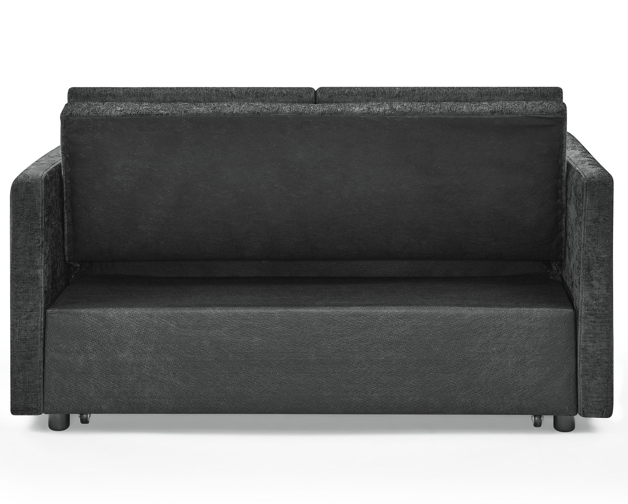 Loveseats Sofa Bed with Pull-out Bed,Adjsutable Back and Two Arm Pocket,Black (54.5"x33"x31.5")