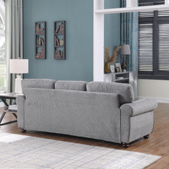 3-Seater Dark Gray Chenille Sofa