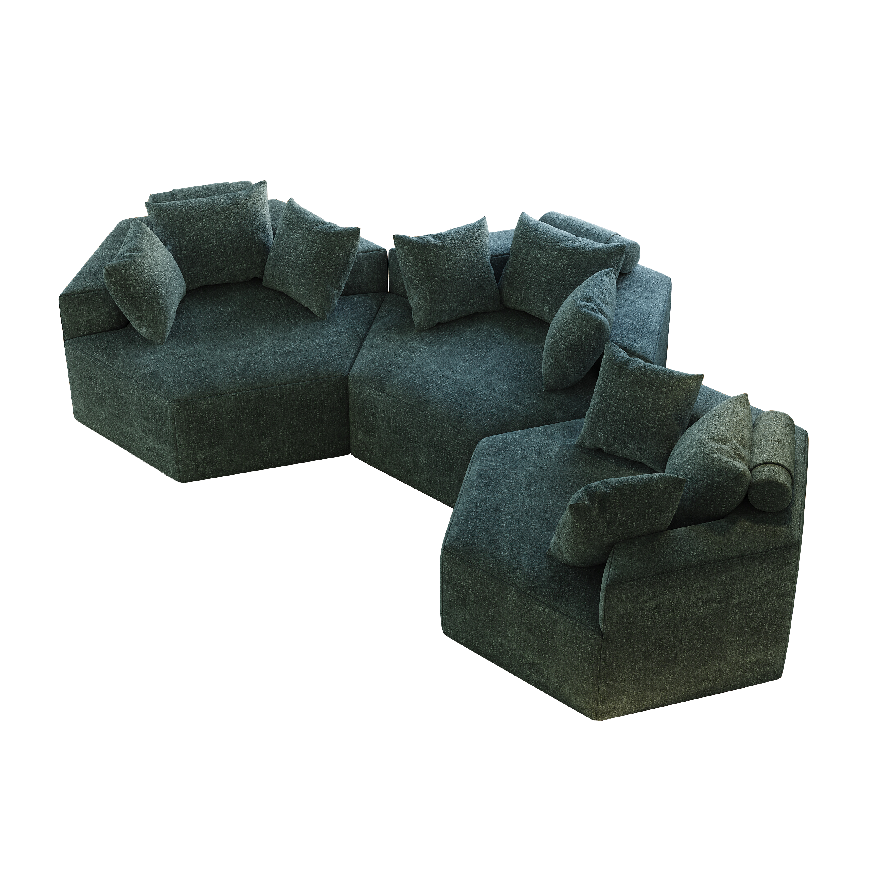 54''L Chenille Sponge single sofa,No Assembly Required,Fluffy Modern Sleeper Chair for Living room, Bedroom, Lounge and Projection Room