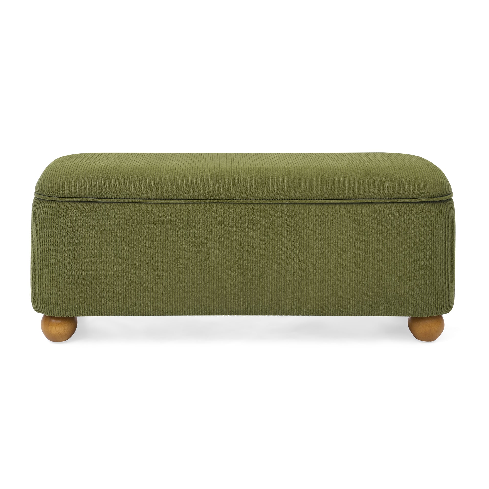 Flannelette Fabric Storage Ottoman bench, cushioned bed end Ottoman bench with storage and seat, suitable for bedrooms, living rooms, and entrance passages-GREEN(41.73"*15.55"*17.71")