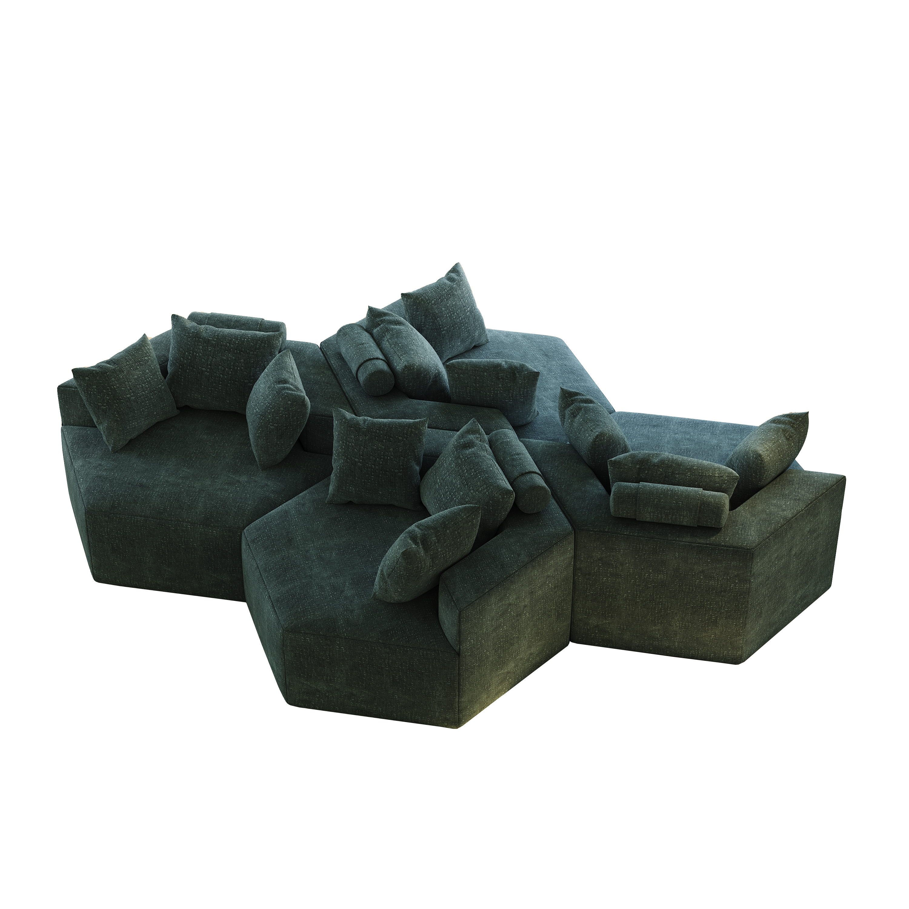 54''L Chenille Sponge single sofa,No Assembly Required,Fluffy Modern Sleeper Chair for Living room, Bedroom, Lounge and Projection Room