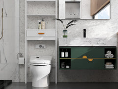 Over-the-Toilet Storage Cabinet White with one Drawer and 2 Shelves Space Saver Bathroom Rack