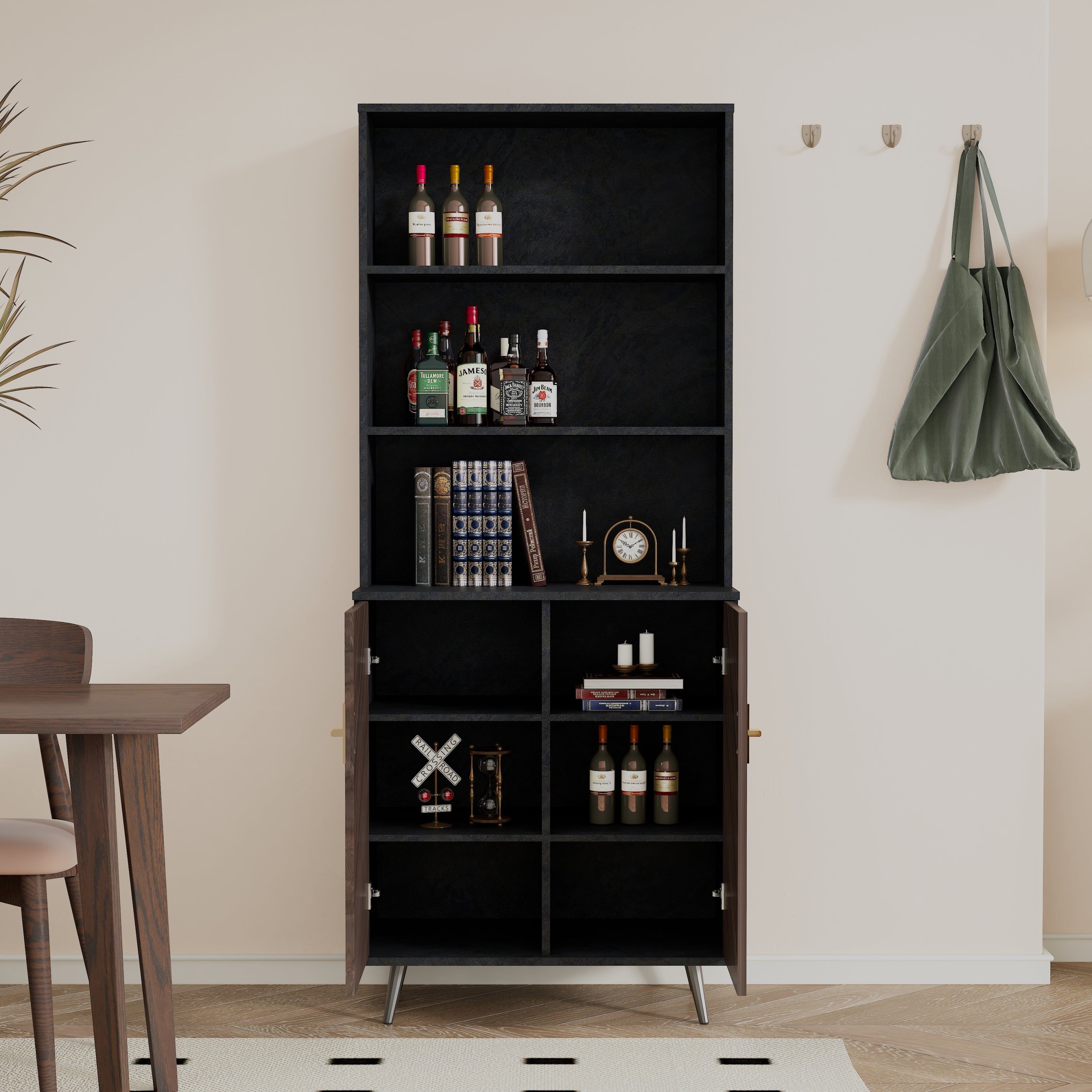 Accent Storage Cabinet with Doors, Bar Cabinet Buffet Cabinet with Storage for Living Room, Hallway, Kitchen