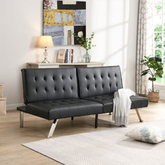 sofa bed black pvc