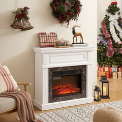 41.34" Electric Fireplace with Mantel & 23" Fireplace Insert, Adjustable Flame 41.34"W*14"D*40"H