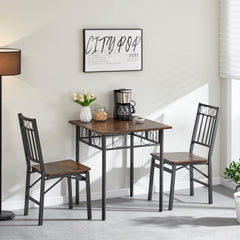 Folding Metal & Wood Dining Chair, Retro Style for Dining Room