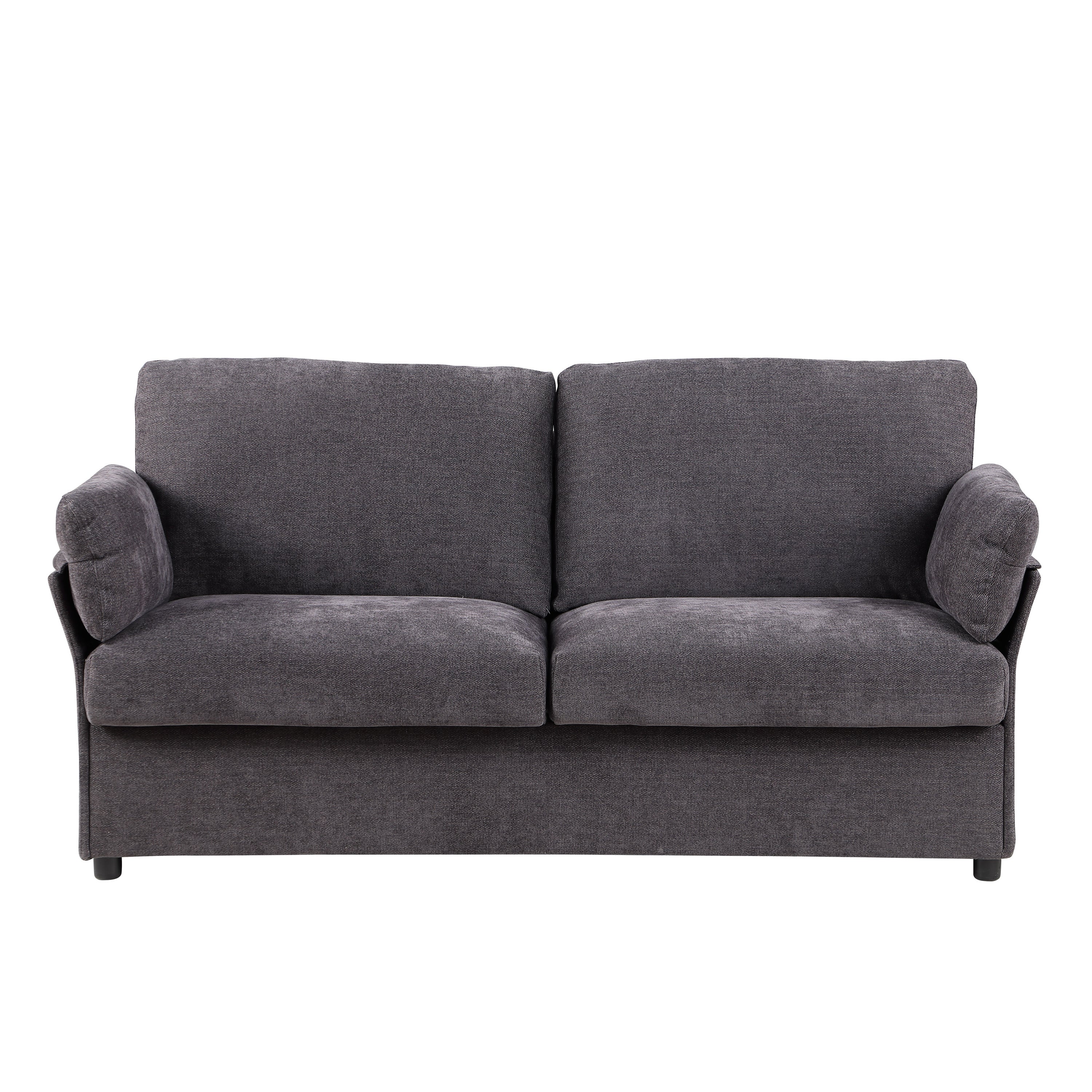 Dark Gray Loveseat Chenille Sofa for Living Room