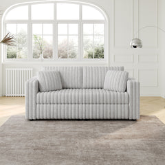 75.6" Soft Rabbit Plush Modular 2-person Sofa - Highly Comfortable with Distinctive Design. Perfect for Bedroom & Living Room. Light gray. Modern & Plush Furniture Choice.