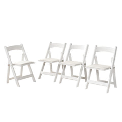 Upholstered folding  chair,space saving, easy to carry, ,4PCS,Beige cushion/white shelf,Dining room