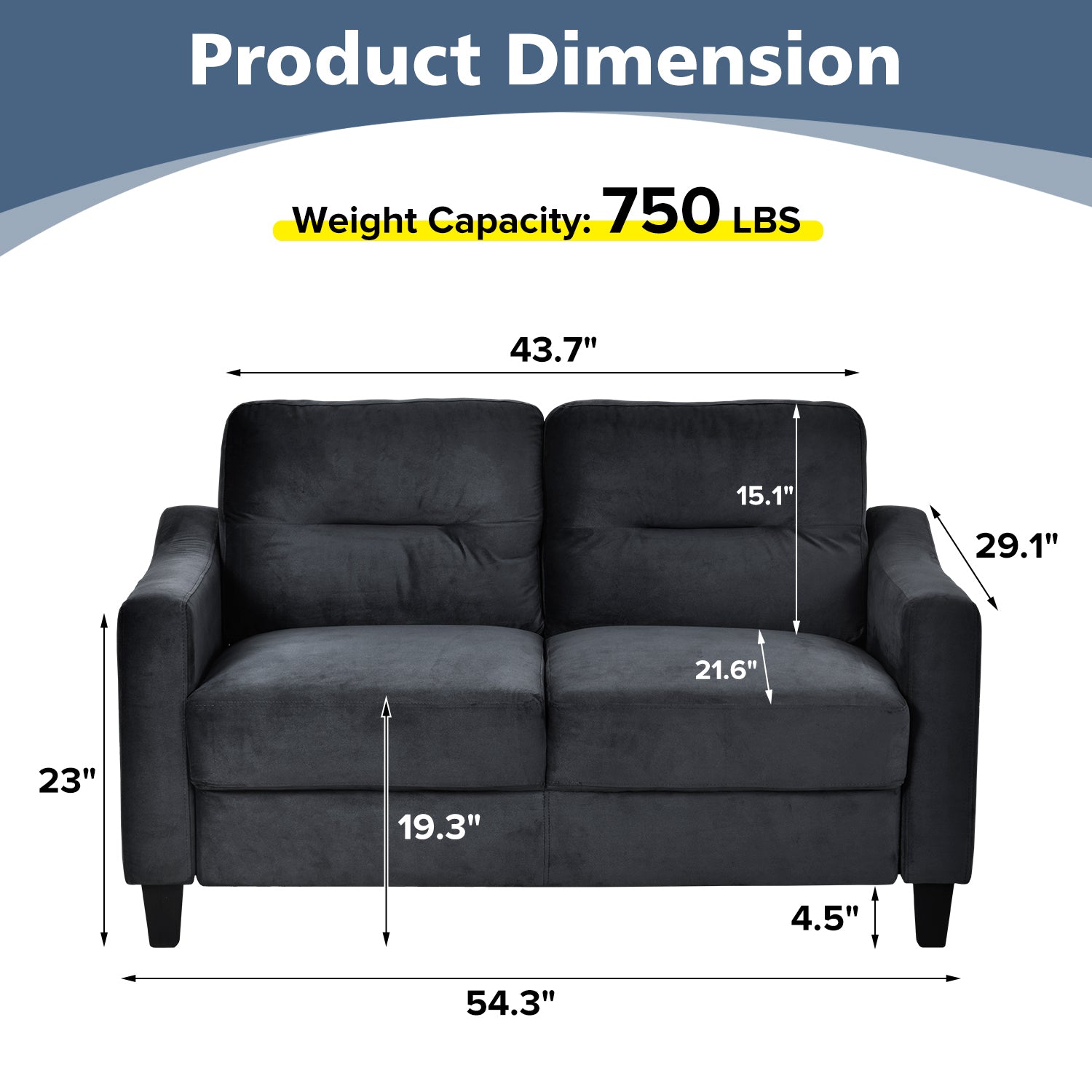 Sectional Sofa Couch for Living Room, Office, or Small Space