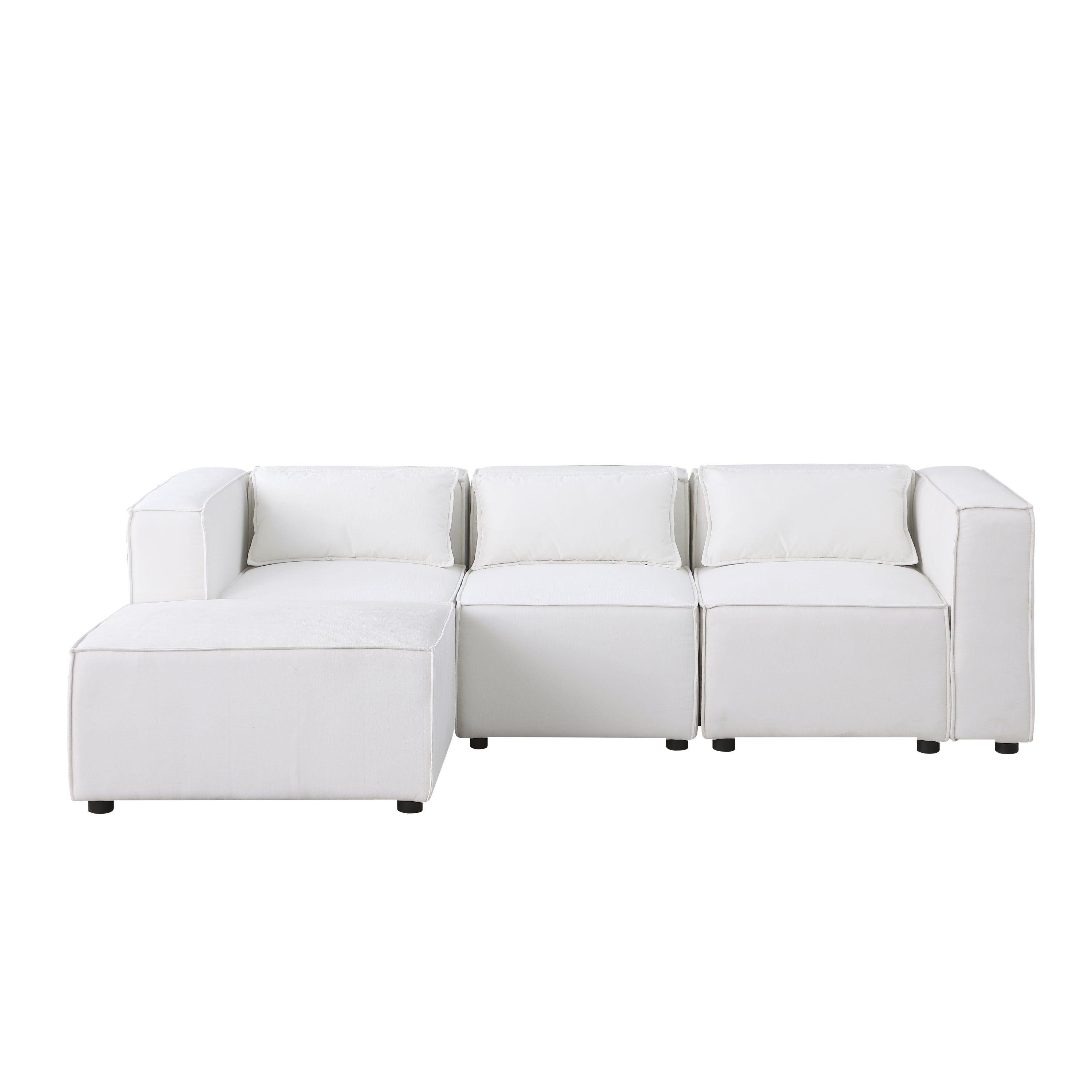 modular sofa  Beige  chenille fabric,  simple and grand, the seat and back is very soft. this is also a KNOCK DOWN sofa