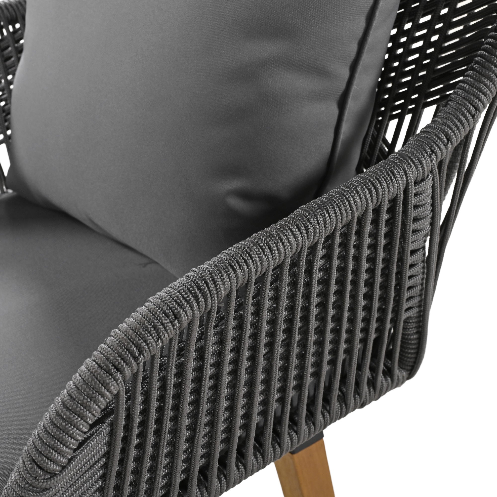 K&K 5 Pieces Garden Patio Furniture Set with Wicker Cool Bar Table, Ottomans for Outdoor Porch, Backyard, Balcony, Poolside - Grey