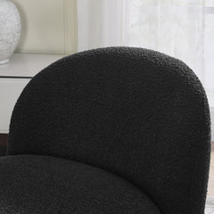 Hoop gauze lounge chair with soft cushion and backrest, need to be assembled, suitable for living room/bedroom/dining room -- BLACK(24.5"*28.75"*28.75")