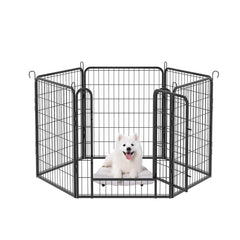 6-Panel Heavy-Duty Dog Playpen, 31.7" Tall Foldable Pet Fence with Door