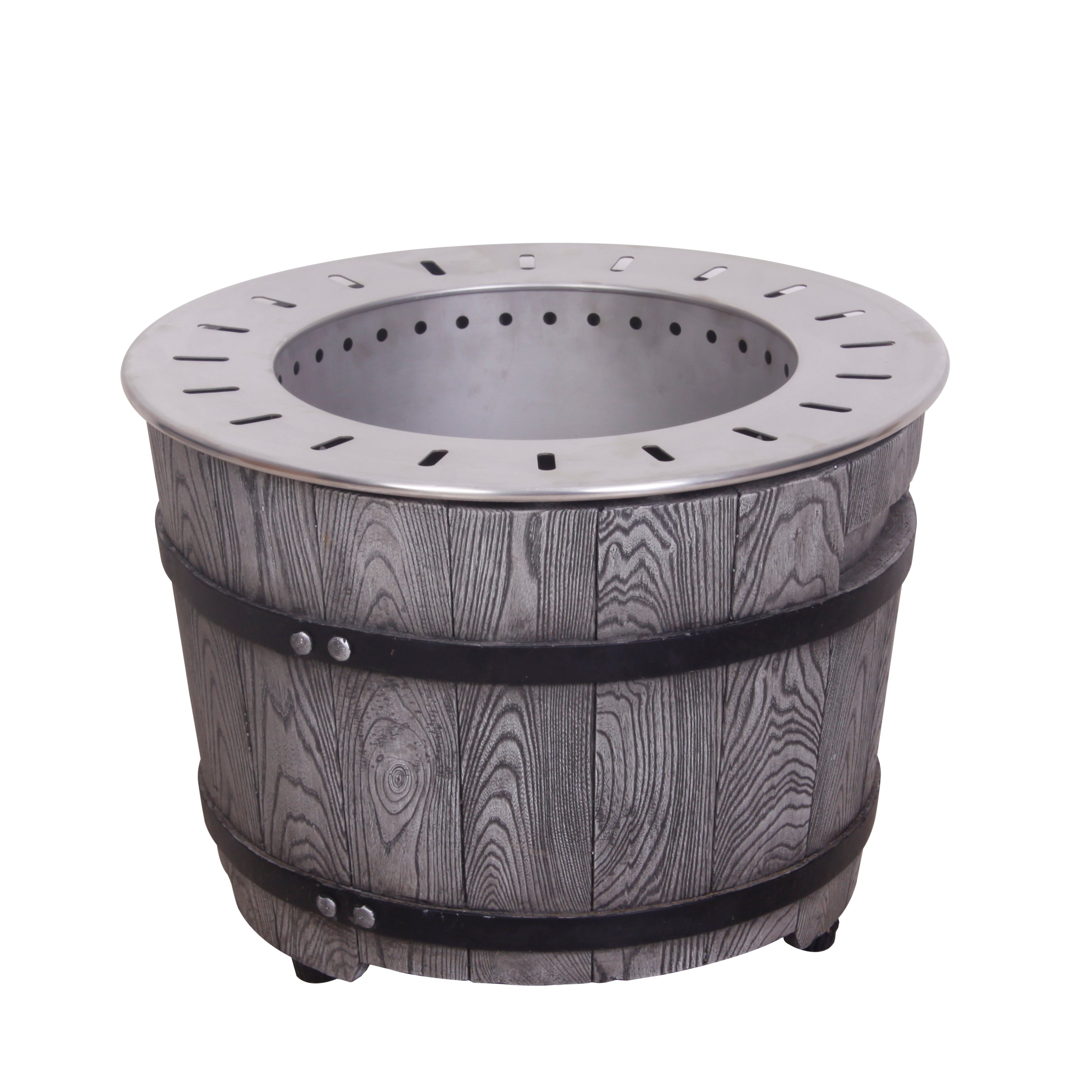 Smokeless Firepit for Wood Pellet or Twig Fuel, Wood Look