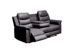 Reclining sofa with Middle Console Slipcover,  Stretch 3 seat Reclining Sofa Covers (BLACK, 3 Seat Recliner Cover with Console)  BLACK  faux Leather