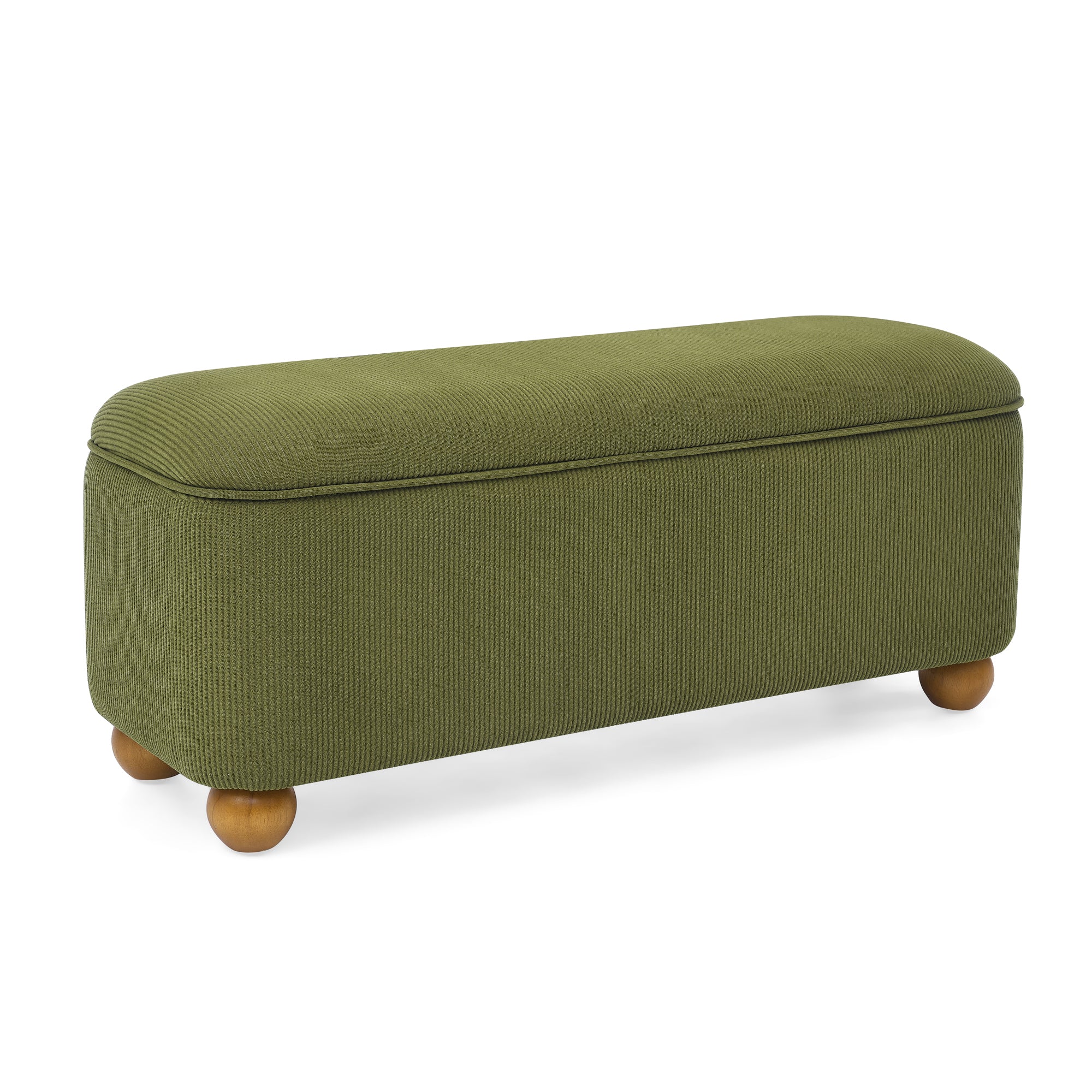 Flannelette Fabric Storage Ottoman bench, cushioned bed end Ottoman bench with storage and seat, suitable for bedrooms, living rooms, and entrance passages-GREEN(41.73"*15.55"*17.71")