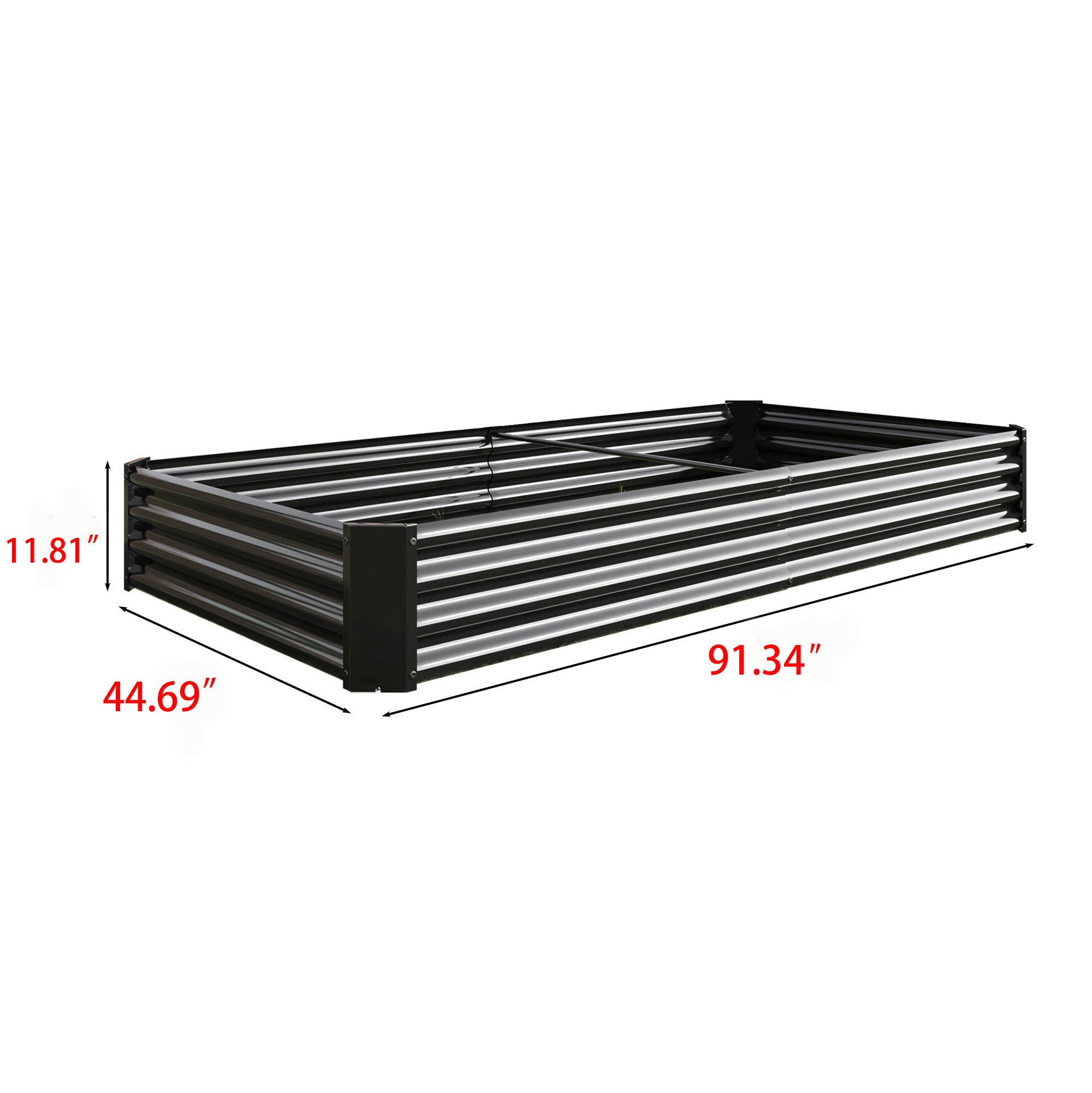 Raised Garden Bed Kit - Metal Raised Bed Garden 7.6x3.7x0.98ft for Flower Planters, Vegetables Herb Black