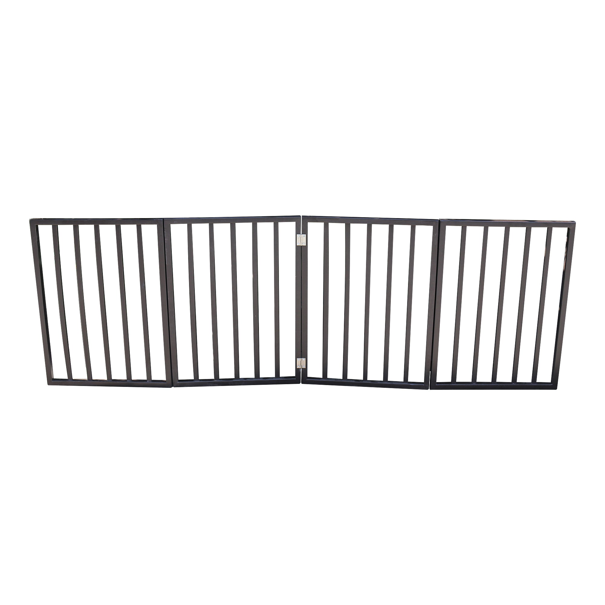 Pet Gate - Dog Gate for Doorways, Stairs or House – Freestanding, Folding, brown, Arc Wooden