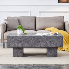 43.3" Rectangular Gray MDF Coffee Table - Practical for Living Rooms