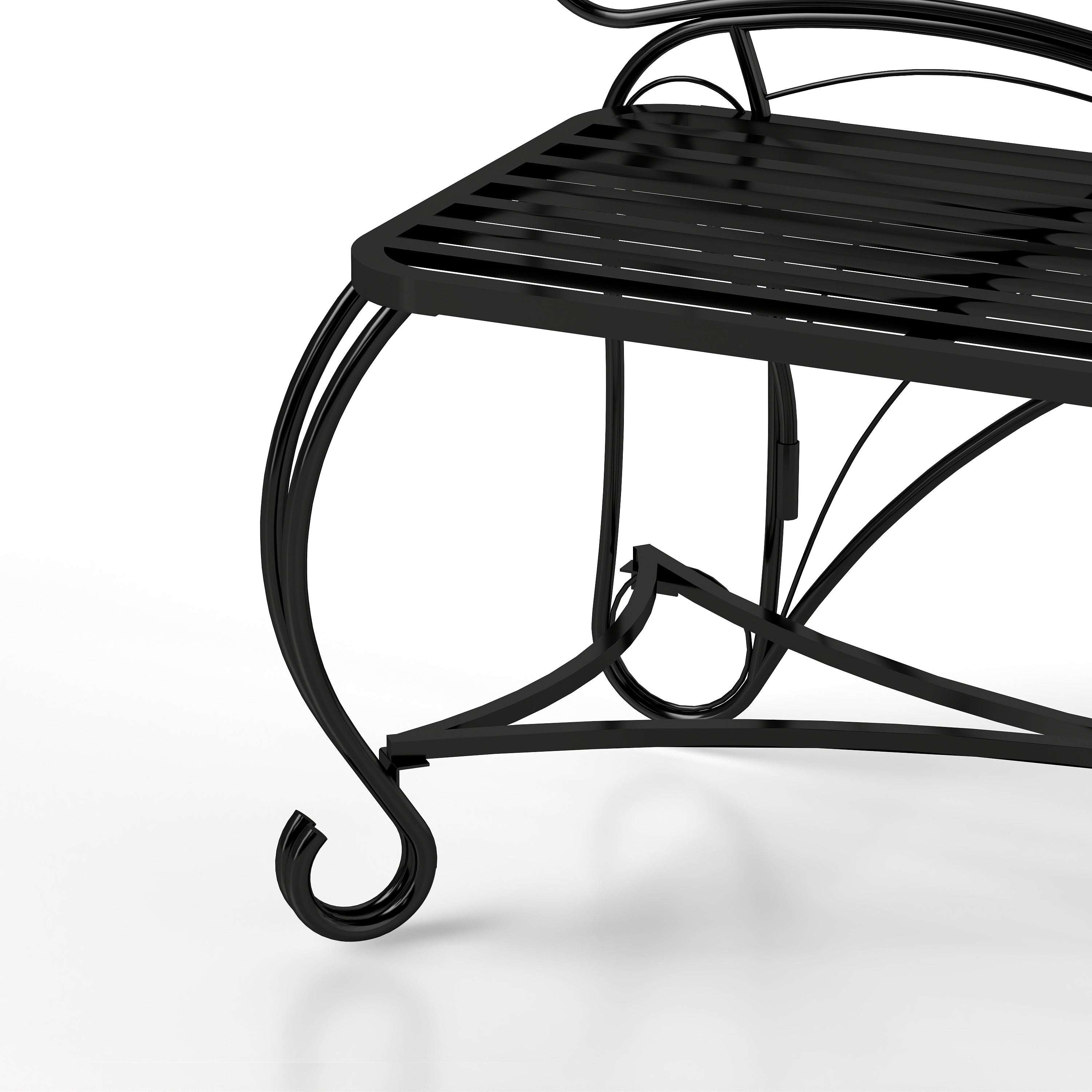 Butterfly Cast Metal Garden Bench, Outdoor Patio & Park Bench for Yard & Entryway