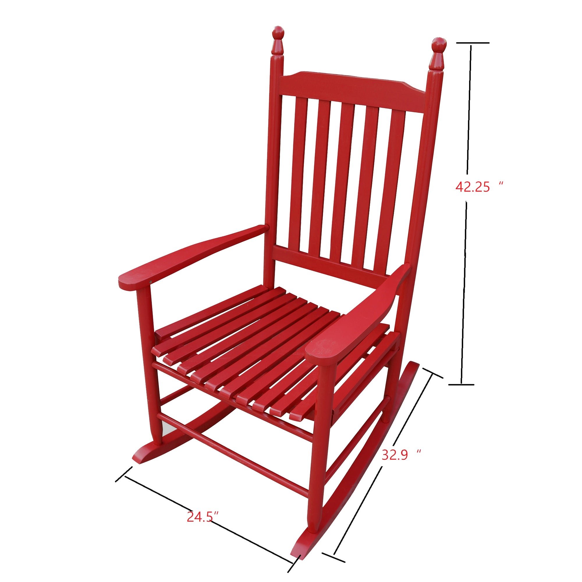 Wooden porch rocker chair  Rose Red