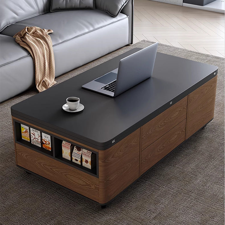 Rectangular Coffee Table with Lift-Top & 4 Ottomans - Modern Design with Storage fajf-957