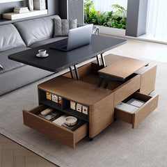 Rectangular Coffee Table with Lift-Top & 4 Ottomans - Modern Design with Storage fajf-957