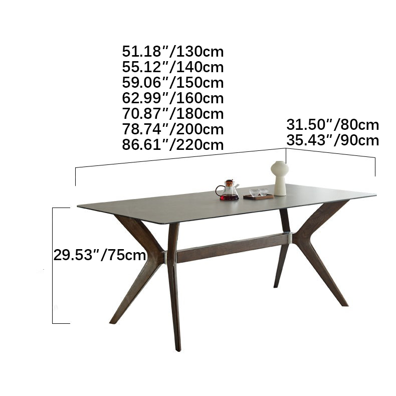 Luxurious Sintered Stone & Solid Wood Table for Modern Interiors faml-2619